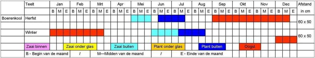 Boerenkool tabel